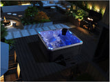 5 Person Outdoor Double Lounger Hot Tub Spa Fully Loaded 4 Pump 62 Jets with Hard Top Cover Stairs Bluetooth Soundsystem