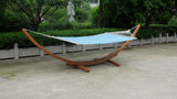 NEW Solid Wood Wooden Arc Hammock Stand + Quilted Double Wide Wood Day Bed Hammock