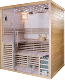 Wet Dry Traditional 3 Bench Indoor Swedish Steam SPA Sauna 4+ Person 6KW Heater *Local Pickup