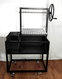 Drop-In Argentine / Santa Maria Charcoal Wood Fired BBQ Grill Parilla w/ Side Brasero