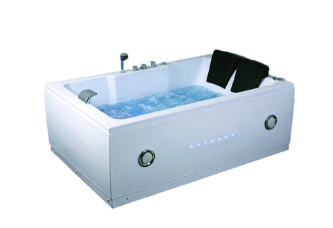 2 Person Indoor Whirlpool Jetted Hot Tub SPA Hydrotherapy Massage Bathtub 051A WHITE w/ Bluetooth