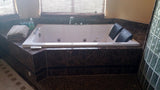 2 Person Indoor Whirlpool Jetted Hot Tub SPA Hydrotherapy Massage Bathtub 051A WHITE w/ Bluetooth LEFT Corner