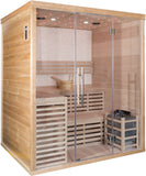 Wet Dry Traditional 3 Bench Indoor Swedish Steam SPA Sauna 4+ Person 6KW Heater *Local Pickup