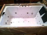 2 Person Indoor Whirlpool Jetted Hot Tub SPA Hydrotherapy Massage Bathtub 051A WHITE w/ Bluetooth