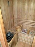 2 Person Canadian Hemlock Traditional Wet / Dry Steam Indoor Sauna w/ Harvia 6KW Upgrade Reaches 200F Degrees