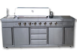 3 in 1 Stainless Steel Outdoor BBQ Kitchen Island Grill Combo Propane LPG w/ Sink
