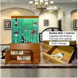 Modern Full Color LED Bubble Panel Wall with Display Cabinet Salon Desk + Shelving