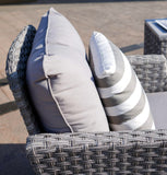 Modern Grey Wicker 5 Piece Outdoor Patio Furniture Set (3 seater sofa) with Gas Fire Pit