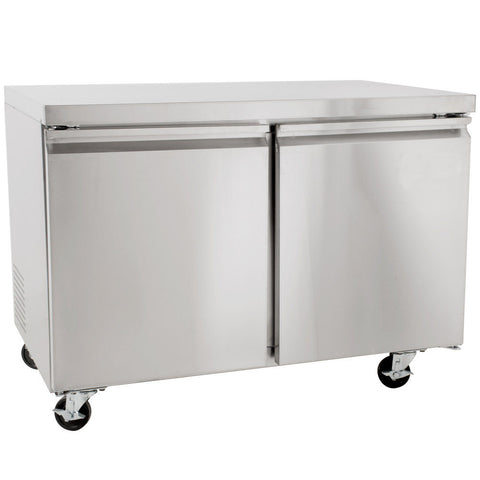 UUC48F 48" 2 Door Commercial Undercounter Reach-In Freezer - 11.9 Cu. Ft.