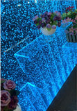 Modern Full Color LED Bubble Panel Wall with Display Cabinet Salon Desk + Shelving
