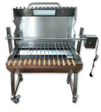 New Stainless Steel Charcoal / Wood Live Fire Grill Spit Pig Roaster w/ Rotisserie + Kabob Package