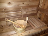 Canadian Red Cedar Outdoor Wet Dry Traditional Steam 6' Barrel Sauna w/ Roof 9KW Harvia Heater