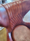 Aviator Mid Century Modern Classic Jacobsen Style Egg Lounge Chair Brown Leather Aluminum