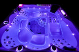 5 Person Outdoor Double Lounger Hot Tub Spa Fully Loaded 4 Pump 62 Jets with Hard Top Cover Stairs Bluetooth Sound System