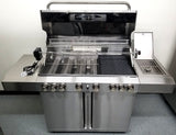 8 Burner 96,000 BTU Stainless Steel Outdoor BBQ Grill Propane NG Rotisserie