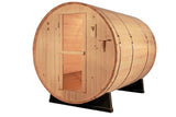 6' Ft 4 Person Barrel Sauna Canadian Outdoor Pine Wood Wet / Dry Steam Spa  9KW HEATER UPGRADE