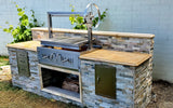 Built In Stainless Steel Outdoor Charcoal BBQ Parrilla Santa Maria / Argentine Grill Spit