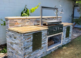 Built In Stainless Steel Outdoor Charcoal BBQ Parrilla Santa Maria / Argentine Grill Spit