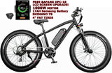 1000W Electric Fat Snow Tire Mountain Bike Bicycle EBike 17AH Samsung BAFANG LCD
