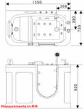 54" Deluxe Jetted Walk-In Bath Tub Hydrotherapy Whirlpool Spa BathTub Water / Air