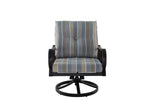 5 Piece Outdoor Patio Furniture Fire Pit Set Cast Aluminum Bronze 4 Chairs + Table Grey Stripe