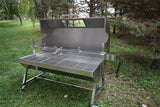 New Stainless Steel Charcoal / Wood Live Fire Grill Spit Pig Roaster w/ Rotisserie + Kabob Package