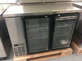 48" Glass Door Commercial Back Bar Cooler - Stainless Steel - UBB-24-48G-SS