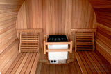 6' Ft 4 Person Barrel Sauna Canadian Outdoor Pine Wood Wet / Dry Steam Spa  9KW HEATER UPGRADE