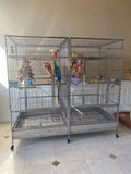 XL SUS304 Stainless Steel Double Macaw Parrot Cockatoo Bird Breeder Pet Cage w/ Divider