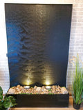 XL Size 79" Tall x 49.5" Waterfall Wall Cascading Floor Water Fountain w/ LED Lights