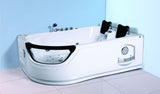 BLACK 2 Person Corner Hydrotherapy Whirlpool Bathtub Spa Massage Therapy Hot Bath Tub w/ Heater - SYM634R