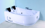 Black Acrylic 2 Person Corner Hydrotherapy Whirlpool Bathtub Spa Massage Therapy Hot Bath Tub w/ Heater - SYM633L