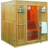 Large 4+ Person Stadium Seating Canadian Hemlock Wet Dry Traditional Swedish Steam Sauna Spa