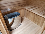 Outdoor Traditional Wet / Dry 4 Person Steam Sauna SPA w/ Shingled Roof Canadian Cedar Harvia 6KW