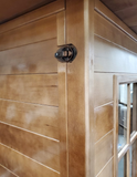 Outdoor Traditional Wet / Dry 4 Person Steam Sauna SPA w/ Shingled Roof Canadian Cedar Harvia 6KW