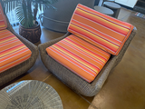 Modern Design 5 Piece Outdoor Wicker / Rattan Outdoor Patio Furniture Set Sunbrella Dolce Mango
