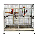 XL SUS304 Stainless Steel Double Macaw Parrot Cockatoo Bird Breeder Pet Cage w/ Divider