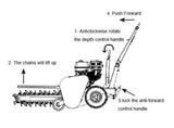 7HP Gas Powered Walk Behind Trencher 18" Depth 21 Carbide Steel Teeth GREEN