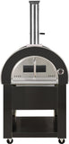 Black Stainless Steel Outdoor Wood Fired Artisan Pizza Oven BBQ Grill + Cover