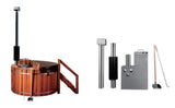 Wood Fired Canadian Redwood Cedar Outdoor Hot Tub Barrel Sauna Spa 4/5 Person Internal Stainless Heater
