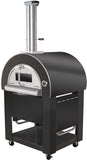 Black Stainless Steel Outdoor Wood Fired Artisan Pizza Oven BBQ Grill + Cover