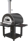 Black Stainless Steel Outdoor Wood Fired Artisan Pizza Oven BBQ Grill + Cover