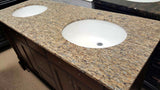 Solid Wood 60" Double Bathroom Vanity Sink Cabinet w/ Granite Stone Top