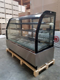 71" Curved Glass Stainless Steel Deli Cake Display Refrigerator