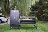 Large Santa Maria / Argentine Grill Charcoal BBQ Grill with Smoker + Kabob Rotisserie