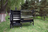 Large Santa Maria / Argentine Grill Charcoal BBQ Grill with Smoker + Kabob Rotisserie
