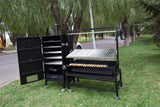 Large Santa Maria / Argentine Grill Charcoal BBQ Grill with Smoker + Kabob Rotisserie