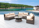 Curved Sunbrella Wicker Patio Set